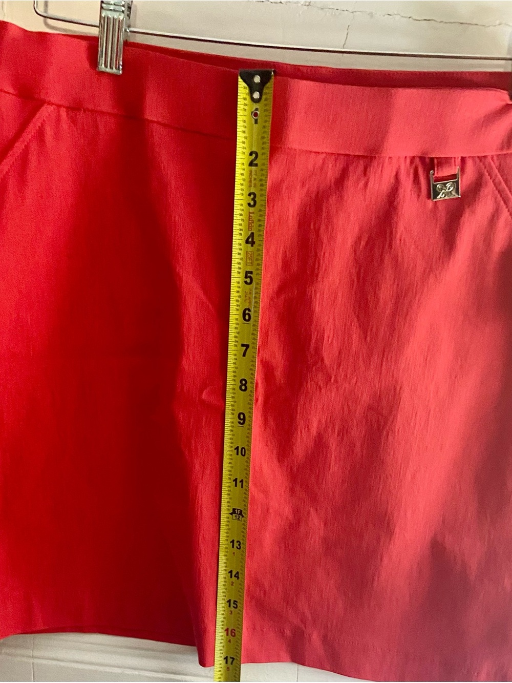 Rafaella Vibrant Red Mini Skirt with Silver Logo Accent - Picture 4 of 9
